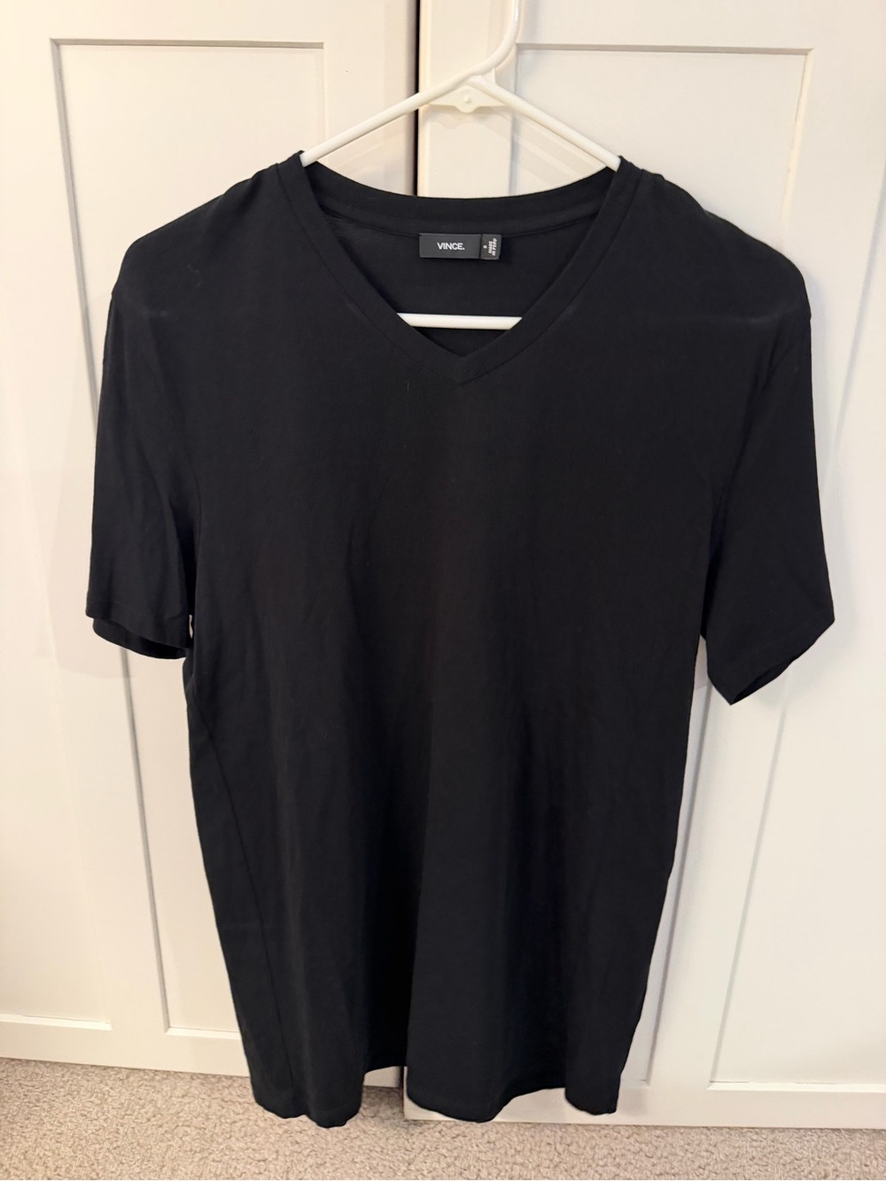 Vince Black Short-Sleeve V-Neck Tee